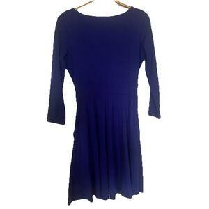 Susana Monaco‎ Smooth Stretch Solid Indigo Dress Size M Pockets Comfortable